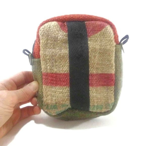 Jute Bag Hippie Shoulder Crossbody Waist Pouch - Picture 3 of 9